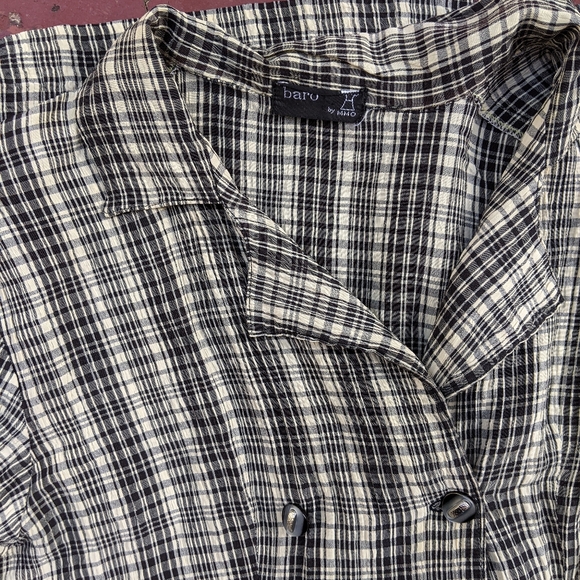 VTG Plaid Crinkle Blouse - Picture 5 of 10